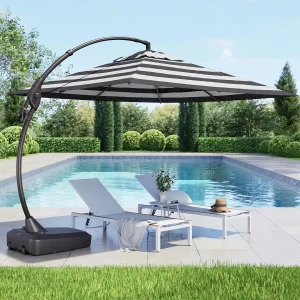 10 FT Patio Offset Umbrella with base.