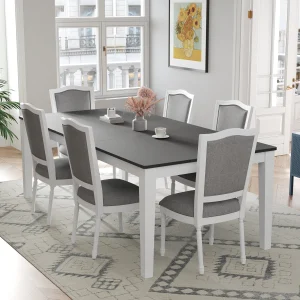 Rustic 7-Piece 78.1inch Extendable Dining Table Set