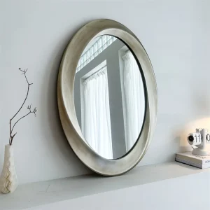 Antique Baroque Gold Oval Wall Mirror